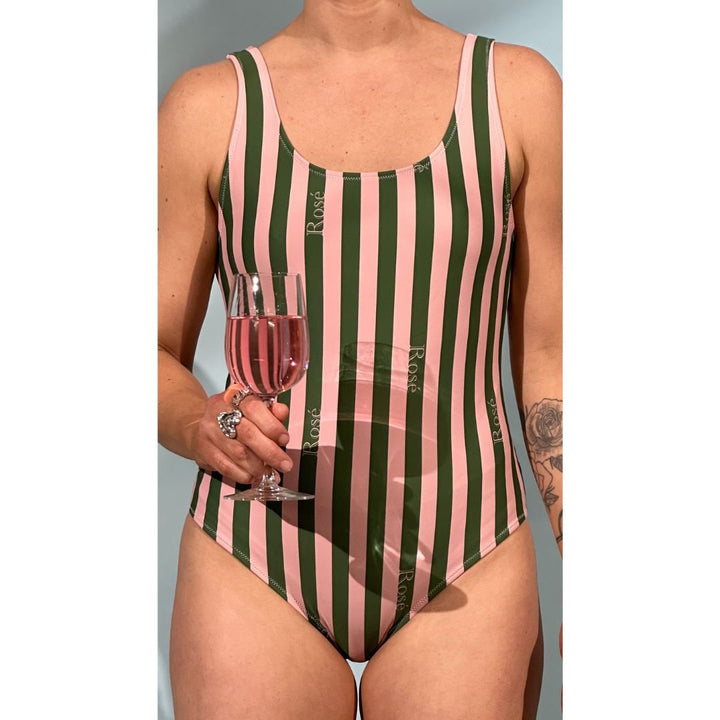The Rosé Striped Swimsuit - XS - Cocktailored