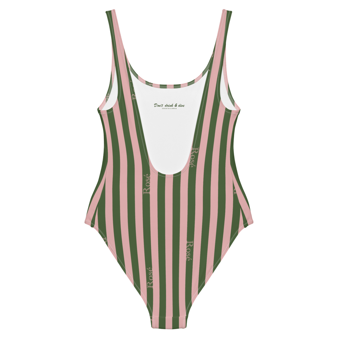 The Rosé Striped Swimsuit - XS - Cocktailored
