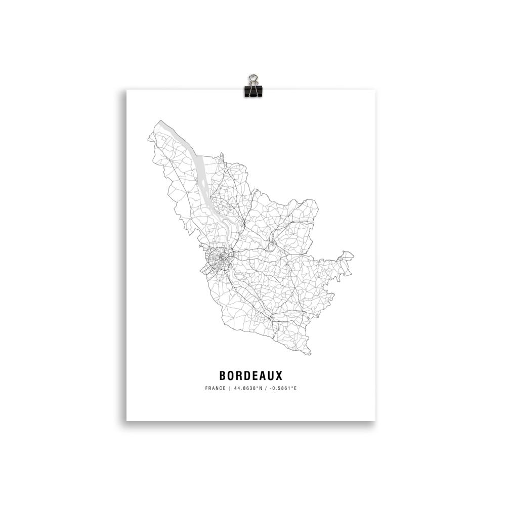 The Bordeaux Wine Map Poster - 30x40 cm - Cocktailored