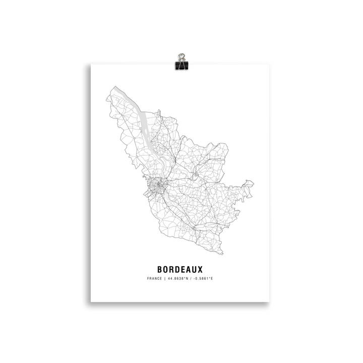 The Bordeaux Wine Map Poster - 30x40 cm - Cocktailored
