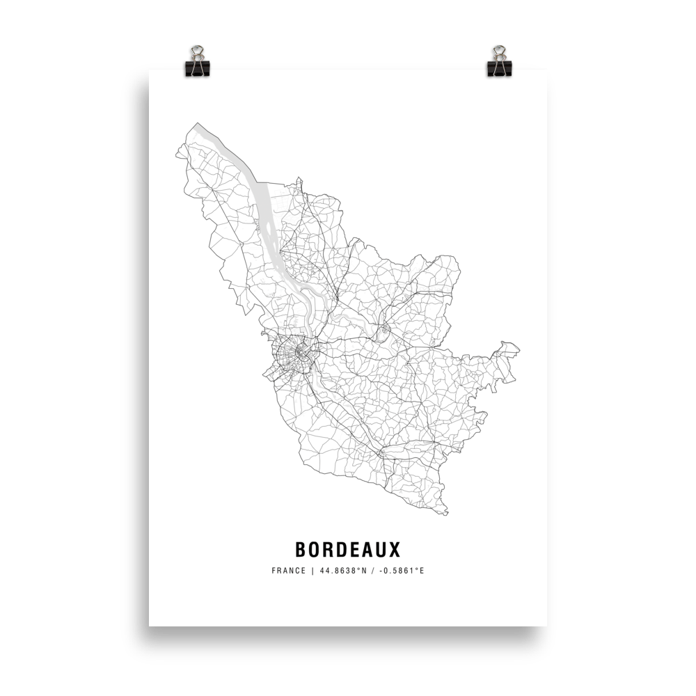 The Bordeaux Wine Map Poster - 50x70 cm - Cocktailored