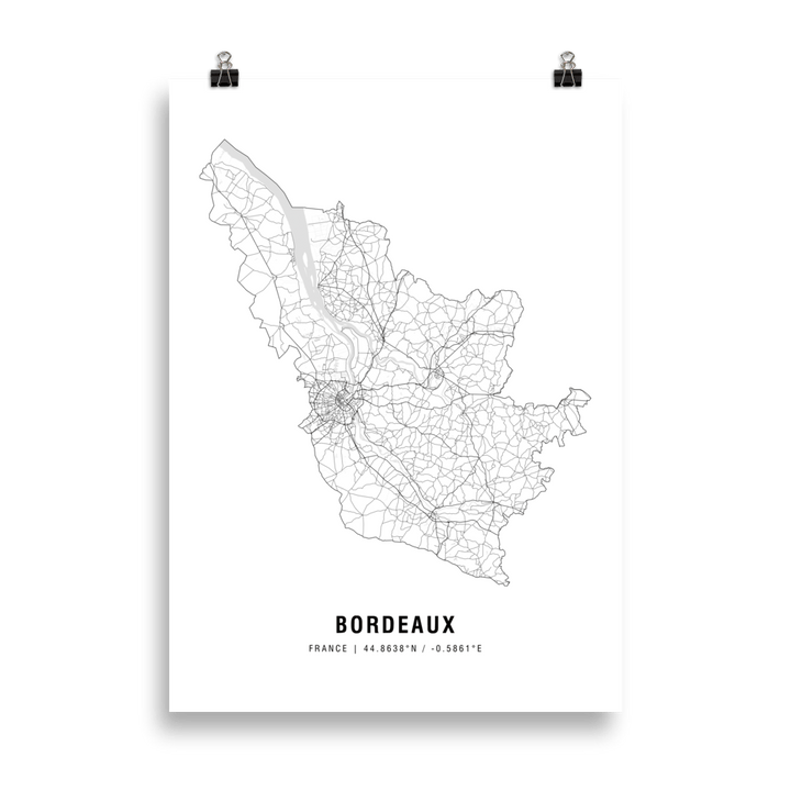 The Bordeaux Wine Map Poster - 50x70 cm - Cocktailored