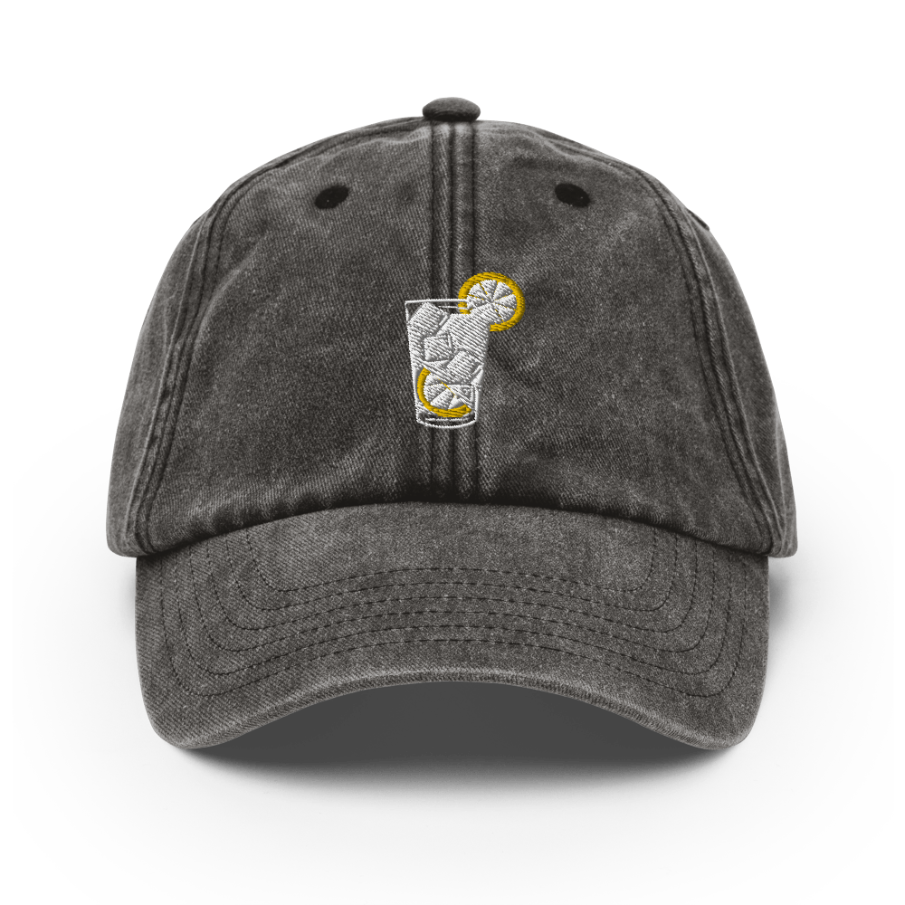 The Gin & Tonic Glass Vintage Hat - Vintage Black - Cocktailored
