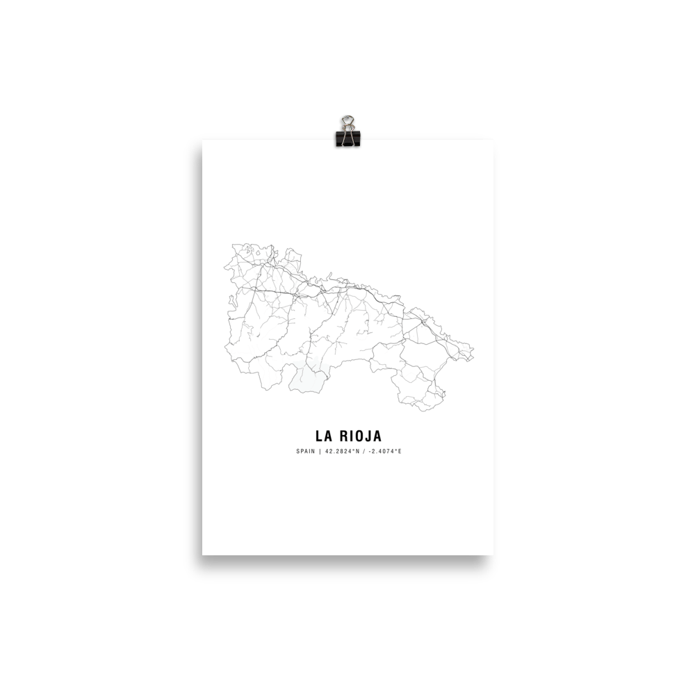 The La Rioja Wine Map Poster - 21x30 cm - Cocktailored