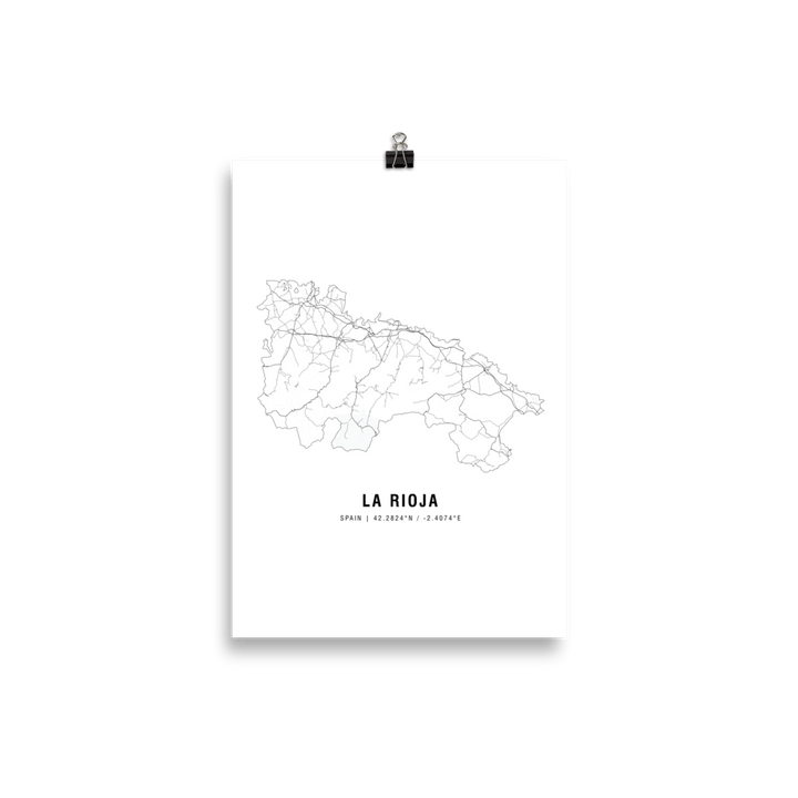 The La Rioja Wine Map Poster - 21x30 cm - Cocktailored