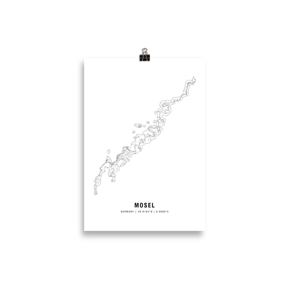 The Mosel Wine Map Poster - 21x30 cm - Cocktailored