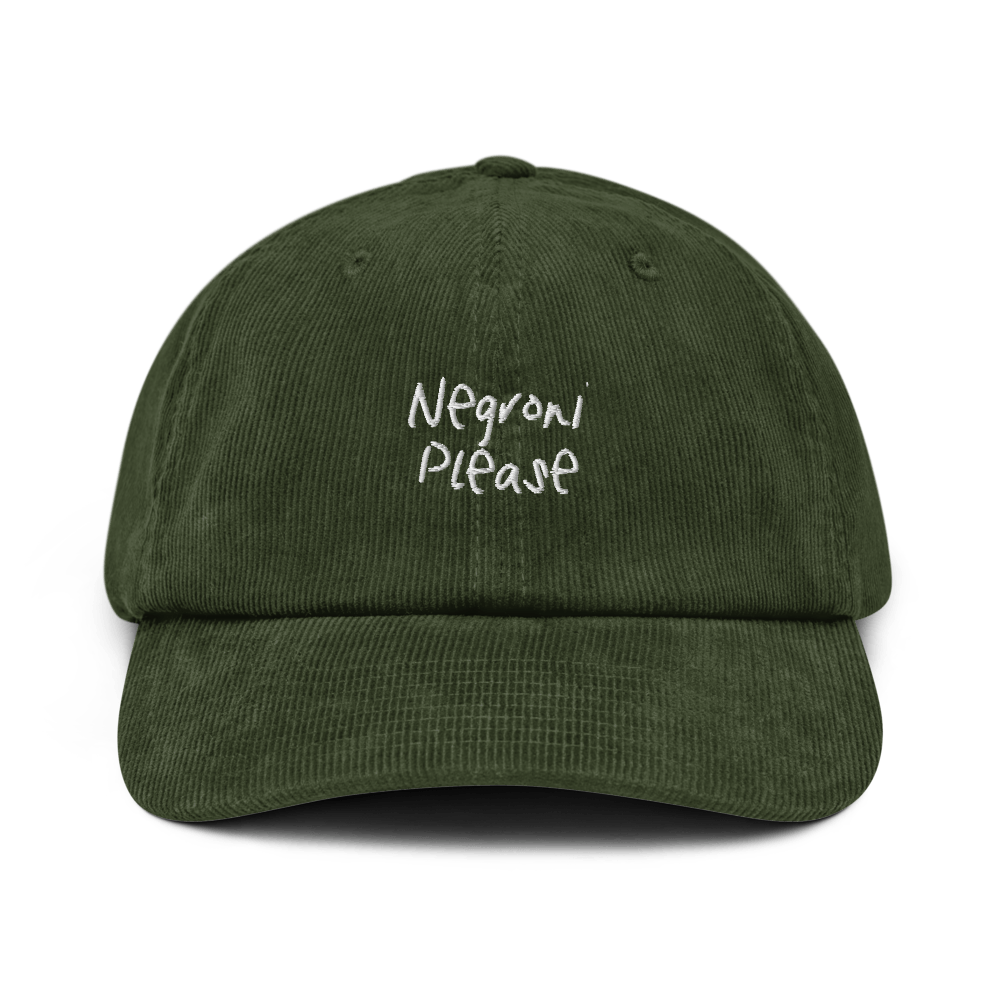 The Negroni Please Corduroy hat - Dark Olive - Cocktailored