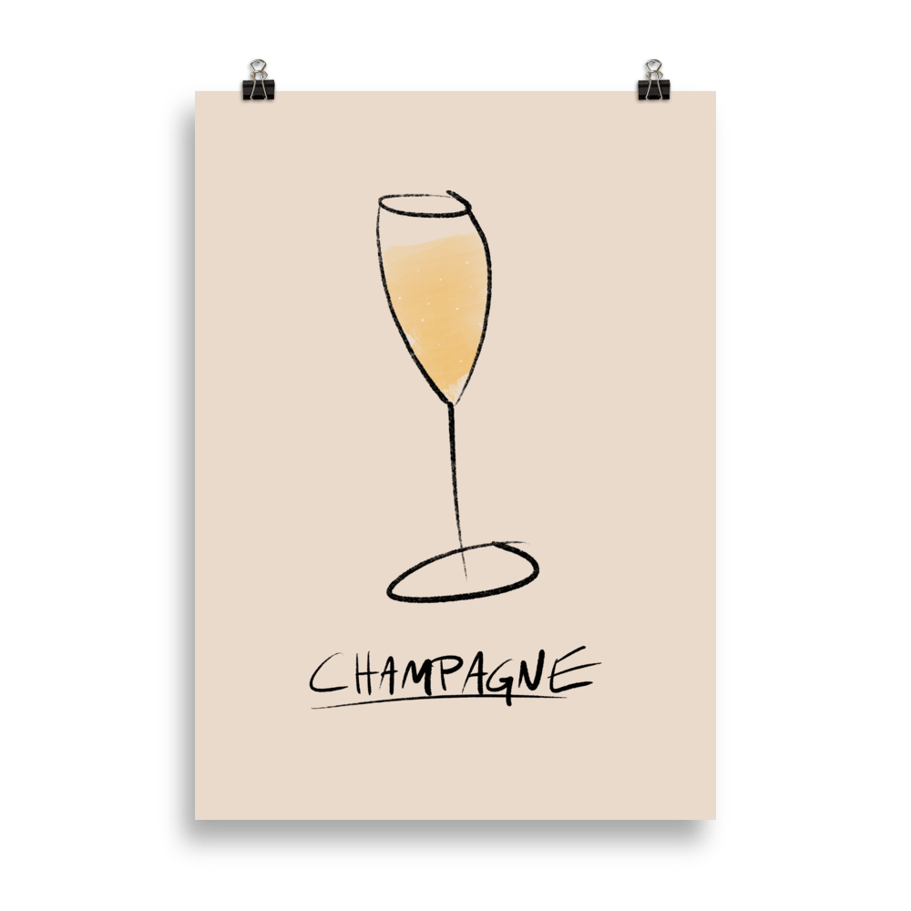 The Painted Champagne Poster - 50x70 cm - Cocktailored