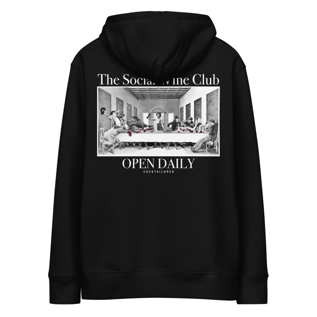The Social Wine Club. Eco Hoodie - Black - Cocktailored