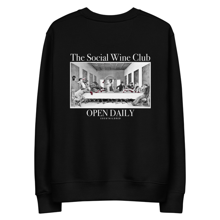 The Social Wine Club. Eco Sweatshirt - Black - Cocktailored