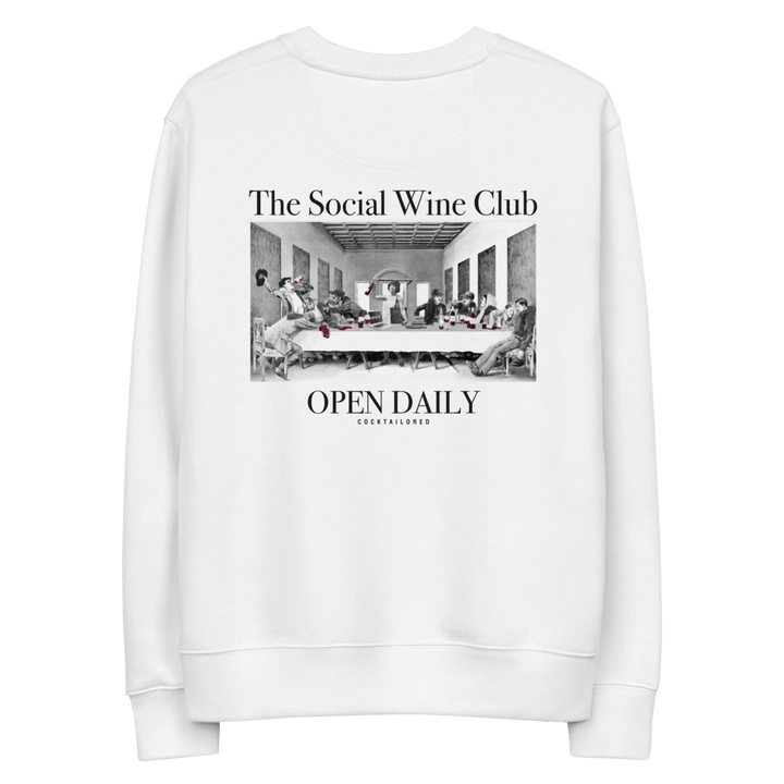 The Social Wine Club. Eco Sweatshirt - White - Cocktailored