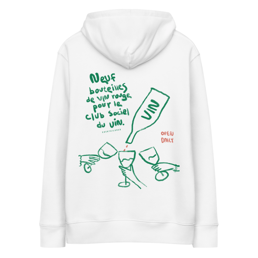 le club social du vin. eco hoodie - White - Cocktailored