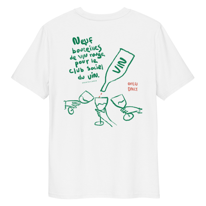 le club social du vin. organic t-shirt - White - Cocktailored