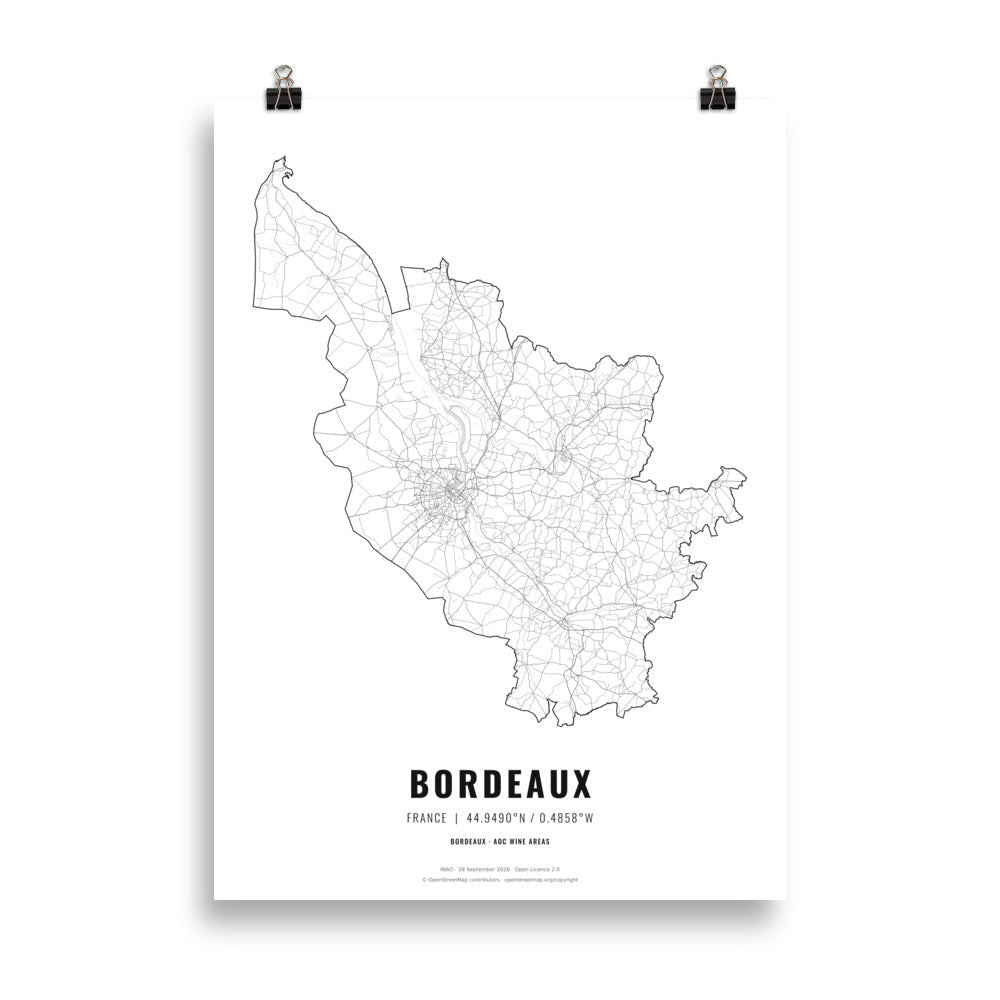 The Bordeaux Wine Map Poster - 50x70 cm - Cocktailored