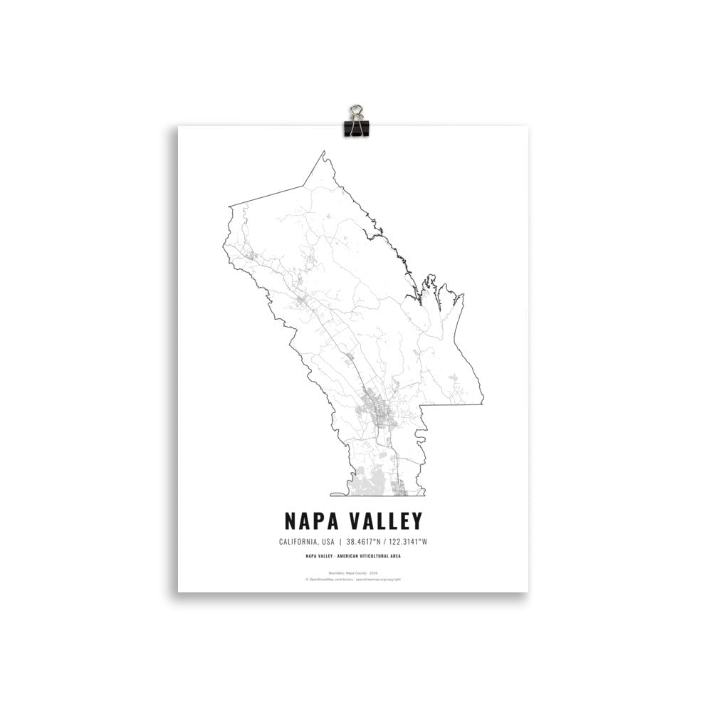 The Napa Valley Wine Map Poster - 30x40 cm - Cocktailored