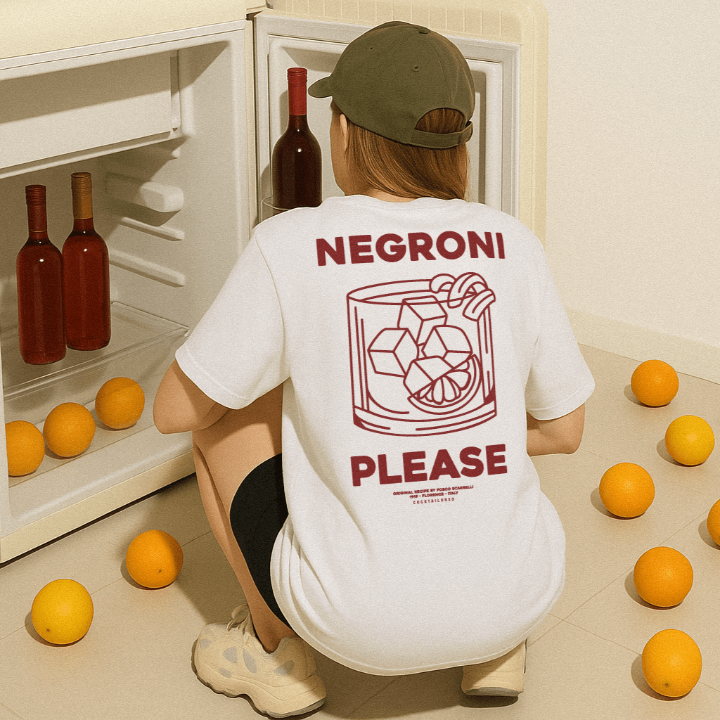 The Negroni Pls. Organic T-shirt - White - Cocktailored