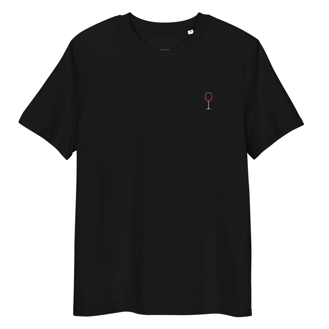 The Red Wine Glass Organic T-Shirt - Black - Cocktailored