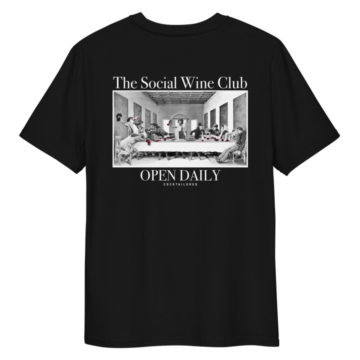 The Social Wine Club. Organic T-shirt - Black - Cocktailored