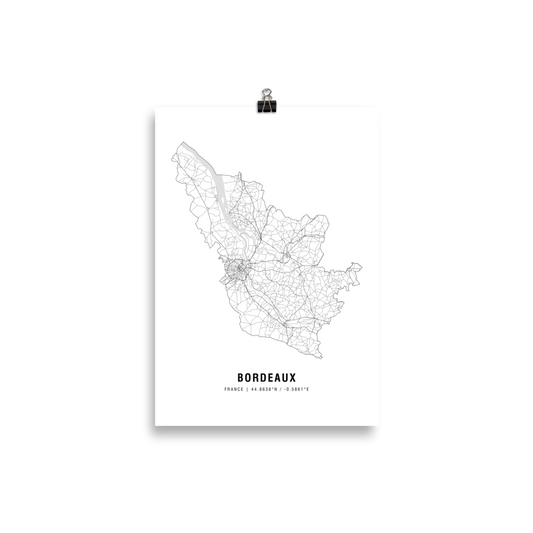 The Bordeaux Wine Map Poster - 21x30 cm - Cocktailored