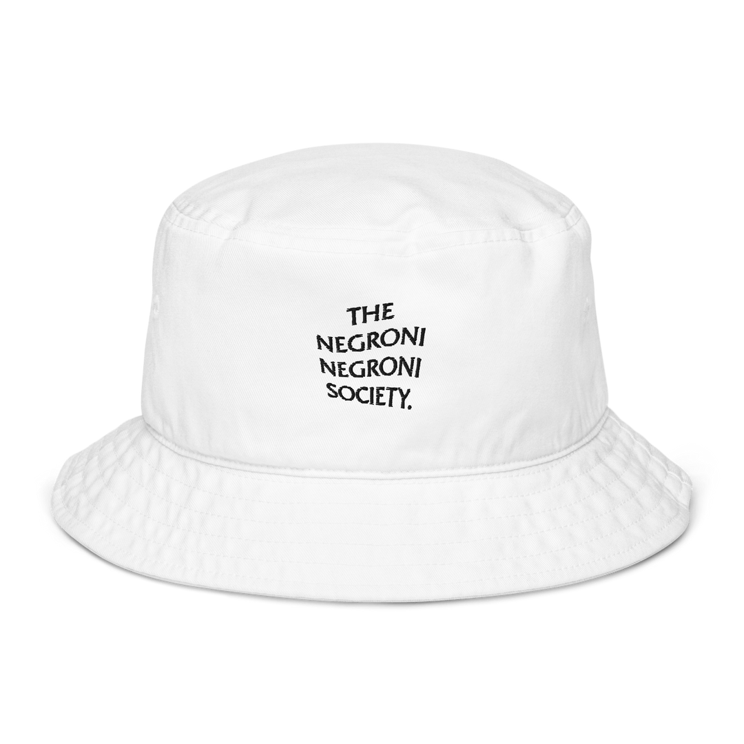The Negroni Society Organic bucket hat "THE LOGO" - Bio White - Cocktailored