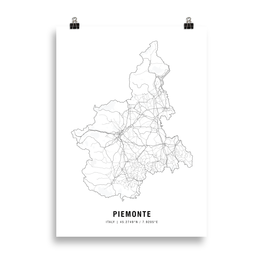 Das Piemonte Wein Kartenposter